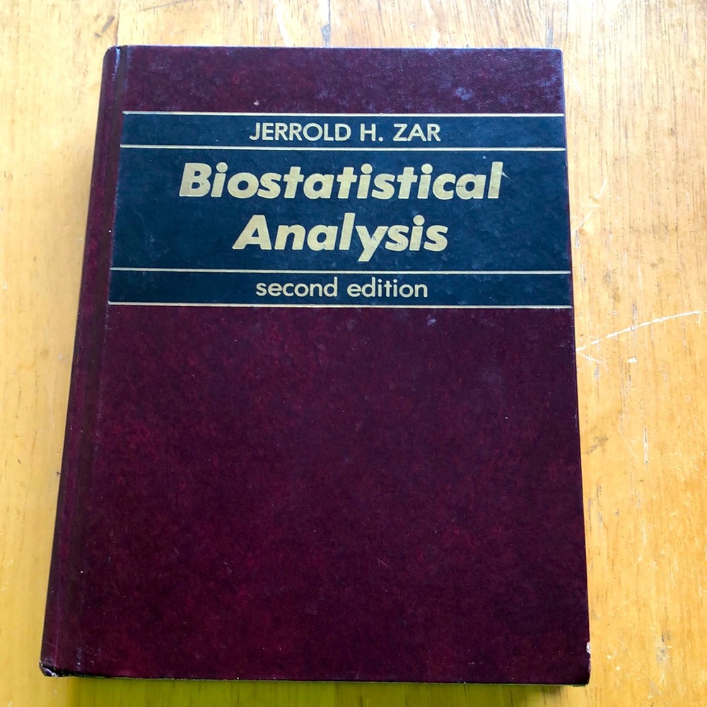 Biostatistical Analysis: Second Edition by Zar, Jerrold H. Hardback Book